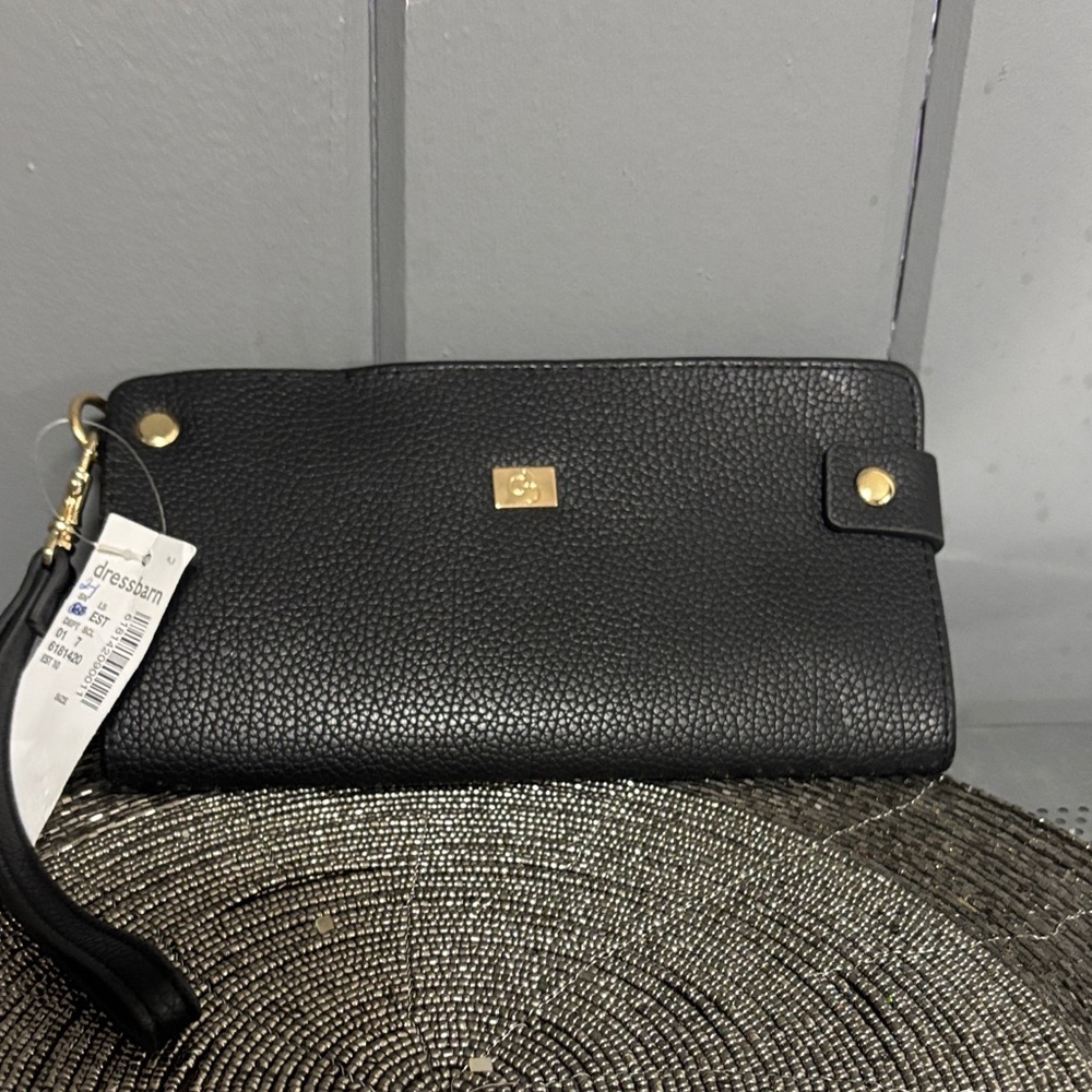 Dressbarn Black Textured Wristlet